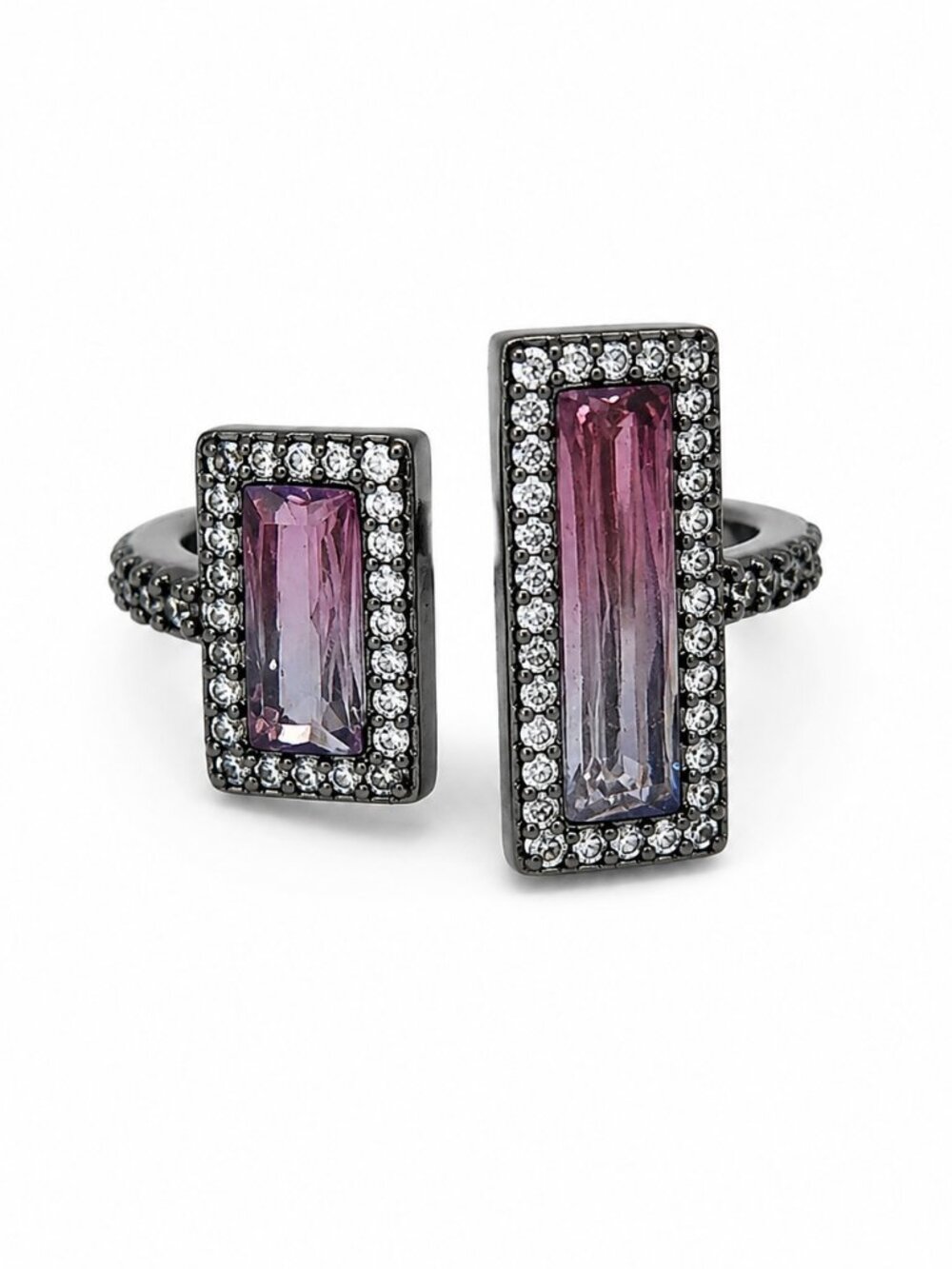 NWT Bomb Party Bold Spirit Ring  Lab Created Pink Bi-Color Tourmaline Hematite